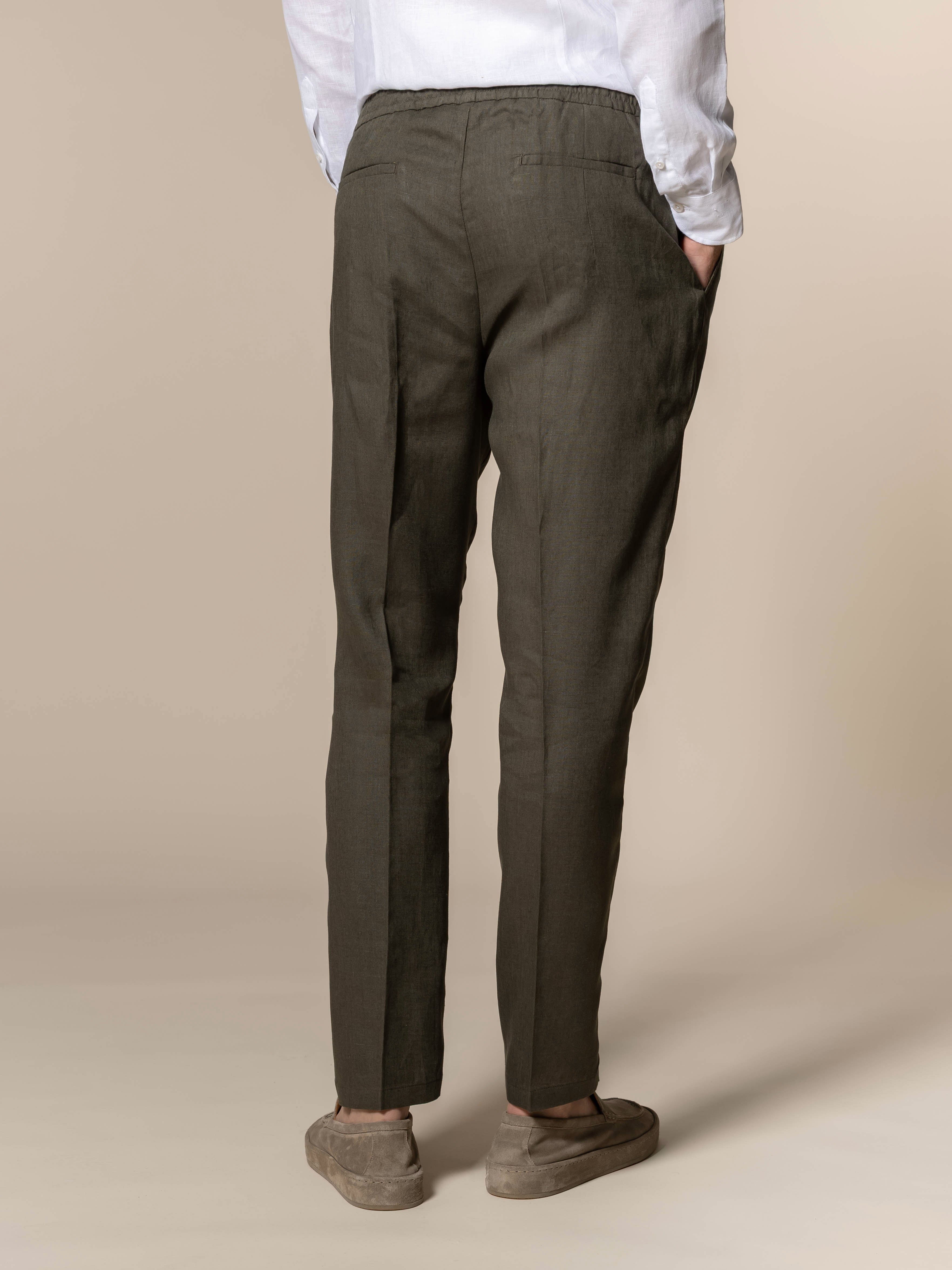 OLIVE LINEN SEASIDE PANTS