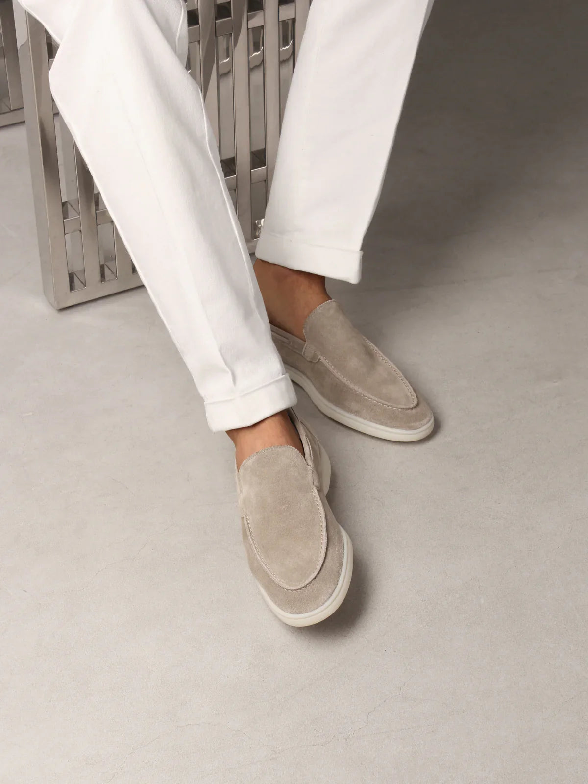 LIGHT GRAY MONTOCOUR SUEDE LOAFER