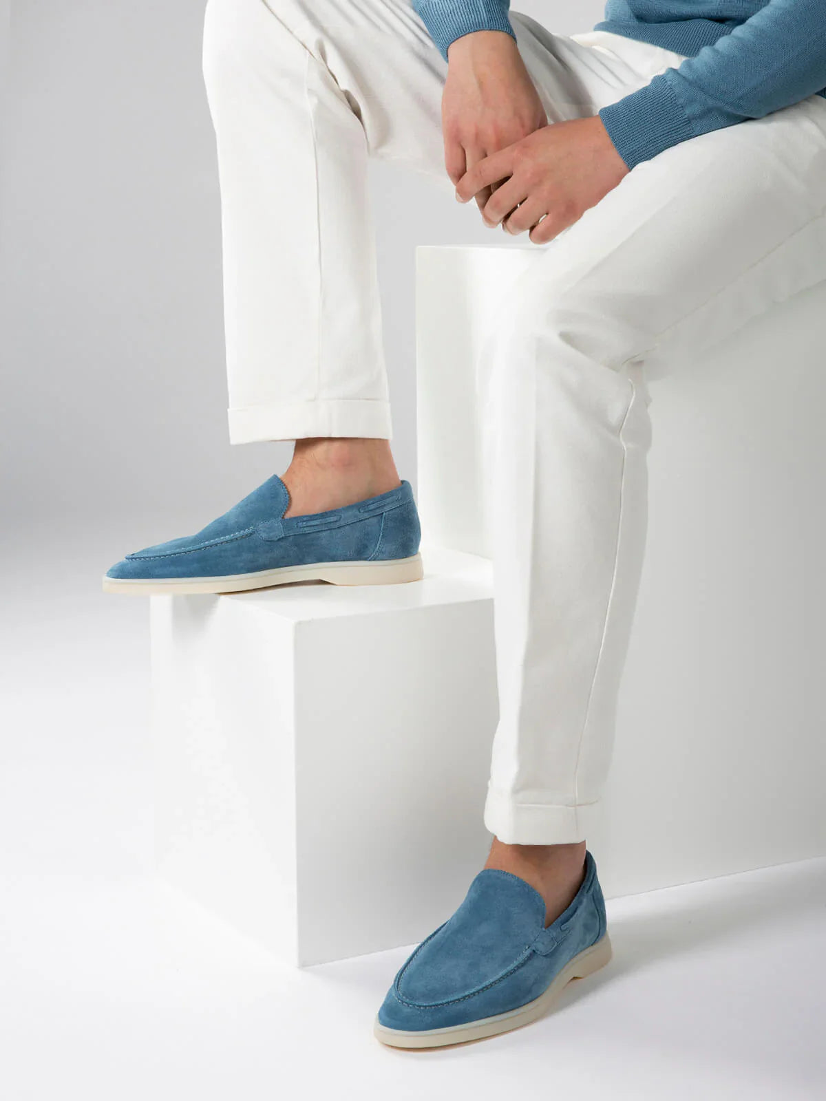 OCEAN BLUE MONTOCOUR SUEDE LOAFER
